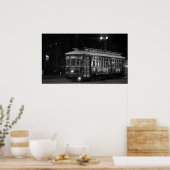 Canal Street Trolley (B&W) Poster (Keuken)