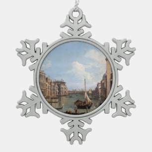 Canaletto Uitzicht van het Grote Kanaal Tin Sneeuwvlok Ornament