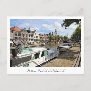 Canalside Uitzicht, Dokkum, Nederland Briefkaart