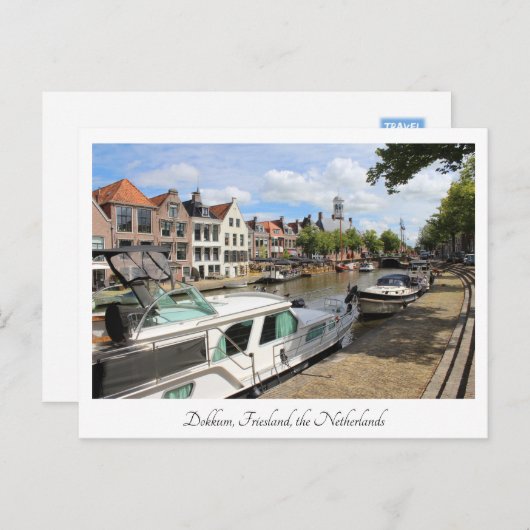 Canalside Uitzicht, Dokkum, Nederland Briefkaart (Voorkant / Achterkant)