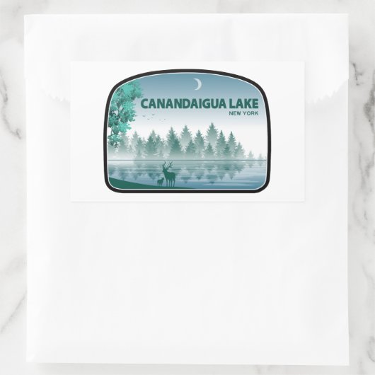 Canandaigua Lake New York Deer Rechthoekige Sticker (Tas)