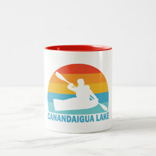 Canandaigua Lake New York Kayak Tweekleurige Koffiemok
