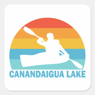 Canandaigua Lake New York Kayak Vierkante Sticker