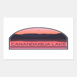 Canandaigua Lake New York Red Sunrise Rechthoekige Sticker