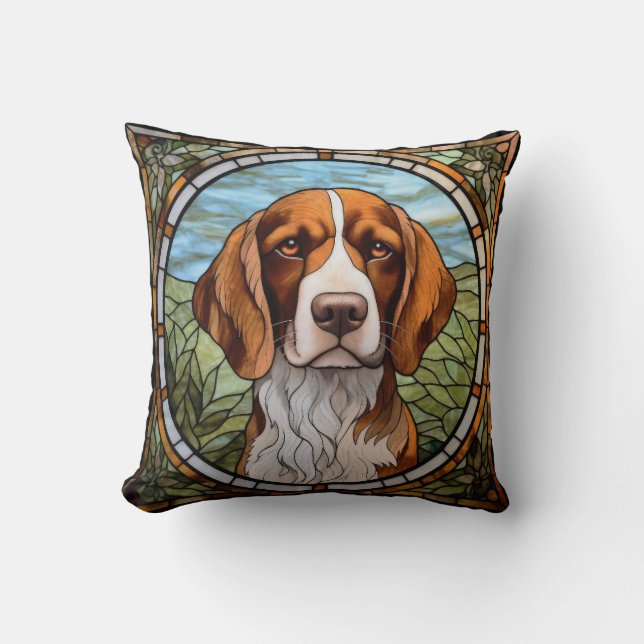 Canapé de chien beagle Coussin verre satiné Art (Recto)