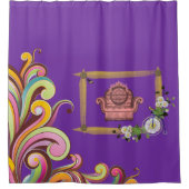 canapé floral foncé rideau violet (Devant)