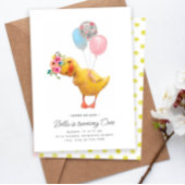 Canard Anniversaire Invitation Floral moderne Cute