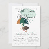 Canard avec parapluie Baby shower Invitation plat (Devant)