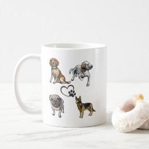 Canard Collage de café Mug - Paw & Heart Design!