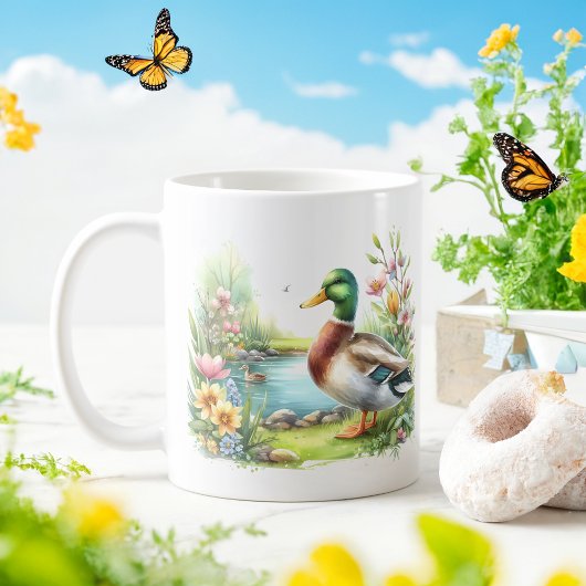 Canard d'aquarelle de printemps - Mug d'enfant