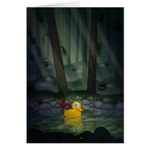 Canard d'aventure dans la forêt foncée