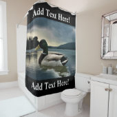 Canard De Mallard Sur Le Rideau De Douche Du Lac (En situation)