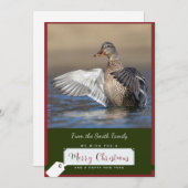 Canard de Mallard sur une carte de Noël (Devant / Derrière)