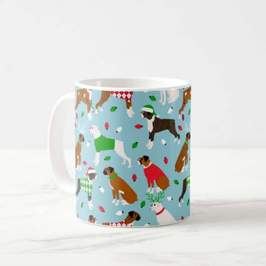 Canard de Noël Boxe café Mug (Devant gauche)