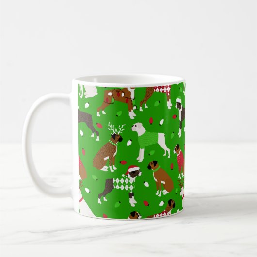 Canard de Noël Boxe café Mug (Gauche)