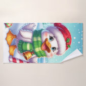 Canard de Noël coloré mignon (Serviette de bain)