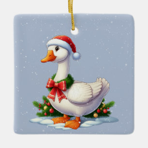 Canard de Noël dans la neige ornement de Noël