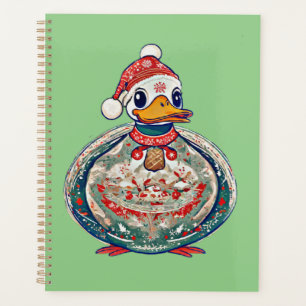 Canard De Noël En Folklore Portant Un Chapeau De P