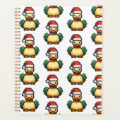Canard de Noël mignon dans chapeau de Noël Pixel a (Devant)