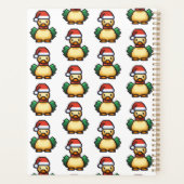 Canard de Noël mignon dans chapeau de Noël Pixel a (Dos)