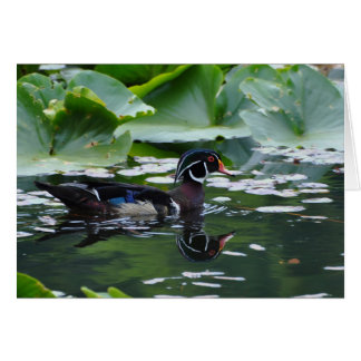 Canard en bois - Carte d'art encadrée