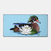 Canard en bois coloré nénuphar faune bleu (Recto)