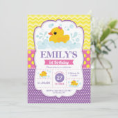 Canard en caoutchouc 1er anniversaire Invitation G (Debout devant)