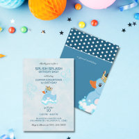 Canard en caoutchouc (bleu) Invitation de fête d'a