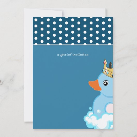 Canard en caoutchouc (bleu) Invitation de fête d'a (Dos)