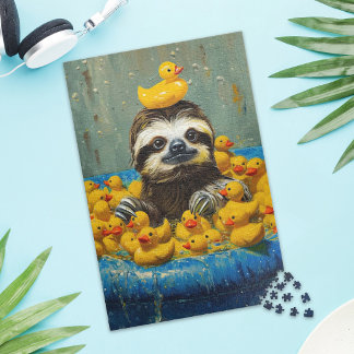Canard en caoutchouc de paresseux drôle Puzzle de