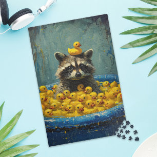 Canard en caoutchouc de raton laveur drôle Puzzle