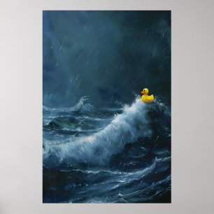 Canard en caoutchouc en mer orageuse, Affiche vint