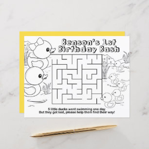 Canard en caoutchouc - feuille d'activité Maze d'a