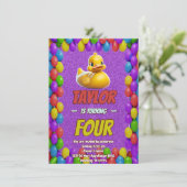 Canard en Caoutchouc Invitation d'Anniversaire Per (Debout devant)