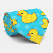 Canard en caoutchouc jaune Cravate bleu clair (Roulé)