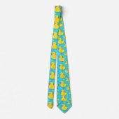 Canard en caoutchouc jaune Cravate bleu clair (Dos)