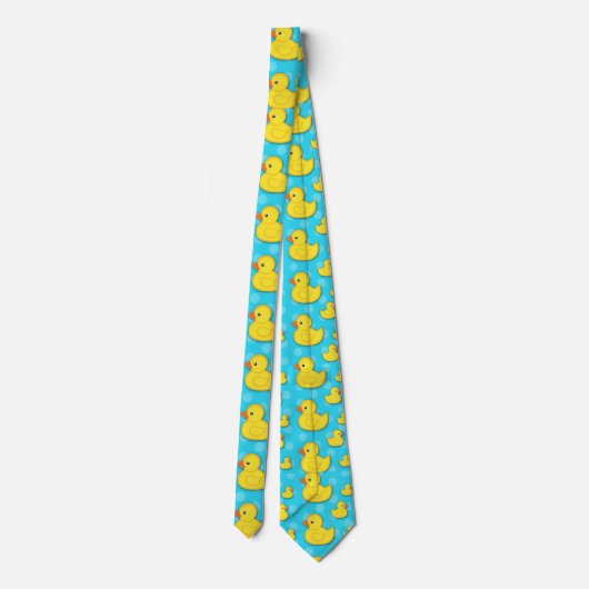 Canard en caoutchouc jaune Cravate bleu clair (Dos)