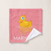 Canard en caoutchouc mignon avec votre nom (Gant de toilette)