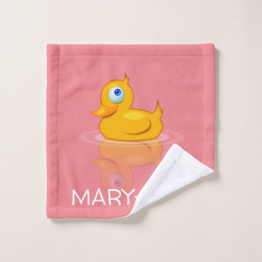 Canard en caoutchouc mignon avec votre nom (Gant de toilette)
