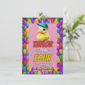 Canard en Caoutchouc Mignon Invitation d'Anniversa (Debout devant)