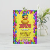 Canard en Caoutchouc Mignon Invitation d'Anniversa (Debout devant)