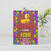 Canard en Caoutchouc Mignon Invitation d'Anniversa (Debout devant)