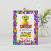 Canard en Caoutchouc Mignon Invitation d'Anniversa (Debout devant)