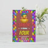 Canard en Caoutchouc Mignon Invitation d'Anniversa (Debout devant)