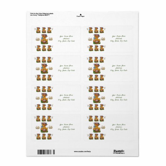 Canard Étiquette de Pâques (Feuille entière)