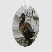 Canard gris sur la nuit du lac (devant)