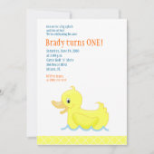 Canard jaune Invitation d'anniversaire 5x7 - Jaune (Devant)