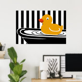 Canard Jaune Nager Dans La Baignoire Poster (Bureau à domicile)