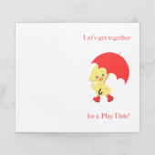 Canard mou avec carte de rendez-vous de date de je (Extérieur déplié)