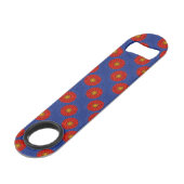Canard sur fond bleu avec kaléidoscope rouge (Devant angulaire)